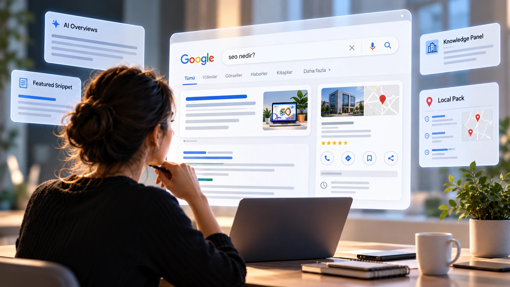 Zero-click aramalarda SEO başarısı ölçümü, Google Search Console performans grafikleri, organik gösterimler, CTR ve dönüşüm analizi.